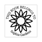 Ex Libris - Geometrische bloem 01 Rubberstempel (Afrduk)