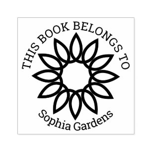 Ex Libris - Geometrische bloem 01 Rubberstempel