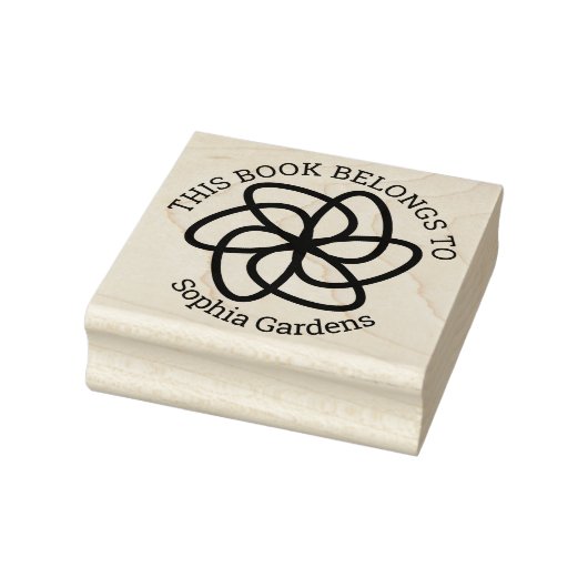 Ex Libris - Geometrische bloem 04 Rubberstempel (Stempel)