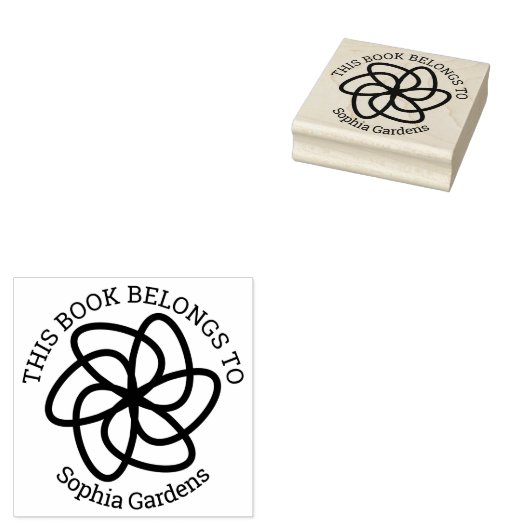 Ex Libris - Geometrische bloem 04 Rubberstempel (Gestempeld)