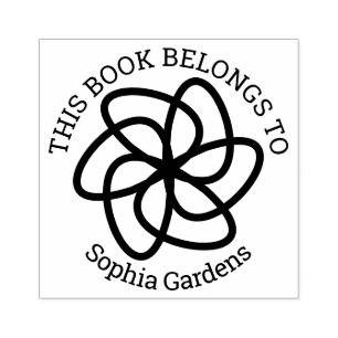 Ex Libris - Geometrische bloem 04 Rubberstempel