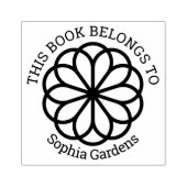 Ex Libris - Geometrische bloem 06 Rubberstempel (Afrduk)