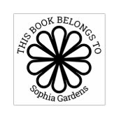 Ex Libris - Geometrische bloem 07 Rubberstempel (Afrduk)