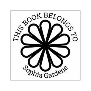 Ex Libris - Geometrische bloem 07 Rubberstempel