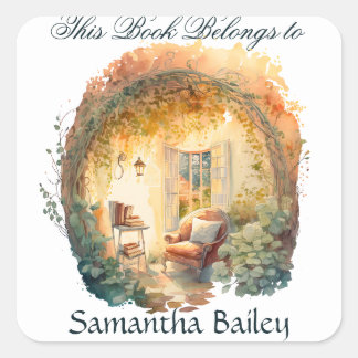 Ex Libris Gepersonaliseerde Referentie Vierkante Sticker