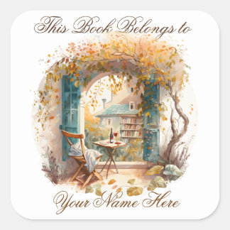 Ex Libris Gepersonaliseerde Referentie Vierkante Sticker
