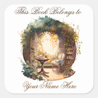 Ex Libris Gepersonaliseerde Referentie Vierkante Sticker