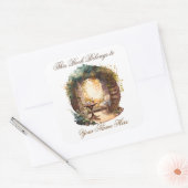 Ex Libris Gepersonaliseerde Referentie Vierkante Sticker (Envelop)