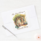 Ex Libris Gepersonaliseerde Referentie Vierkante Sticker (Envelop)