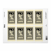  Ex Libris Girl, Pen, Boeken en Sjabloon Etiket (Full Sheet)