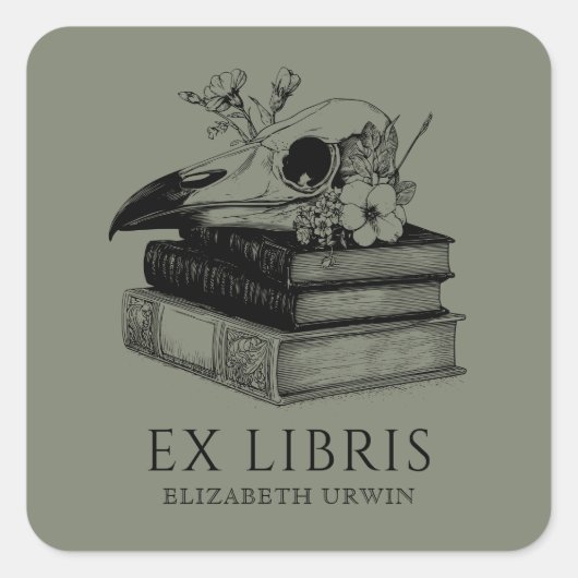 Ex Libris Gothic Custom Bookplate Sticker (Voorkant)
