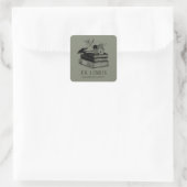 Ex Libris Gotische Aangepaste Boekplaatsticker Vierkante Sticker (Tas)