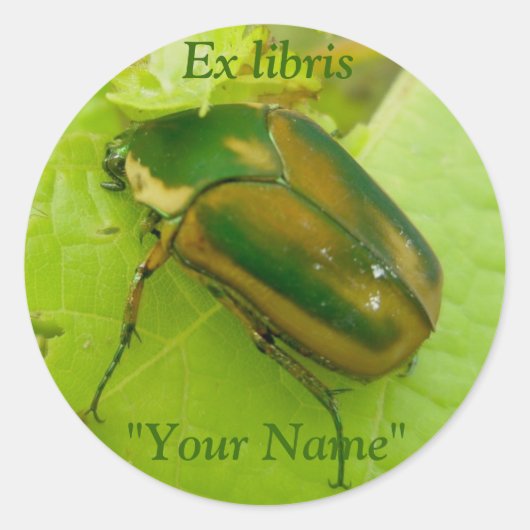 Ex libris Green June Beetle Stickers (Voorkant)