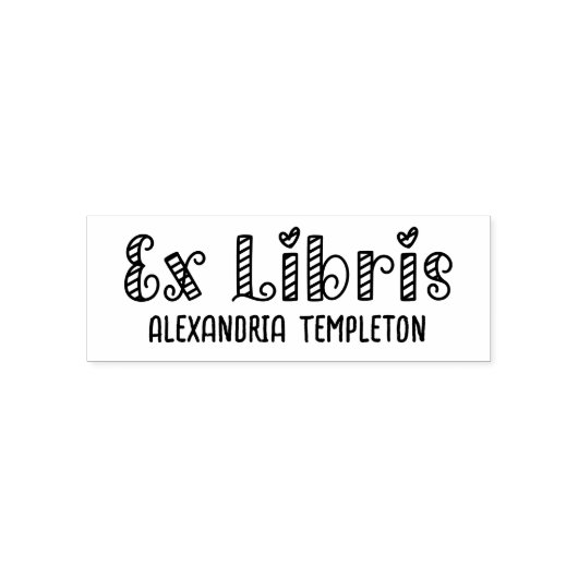 Ex Libris Hart Barbierspaal Streep Bibliotheek Boe Zelfinktende Stempel (Design)