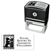 Ex Libris Hond Boekplaat Bibliotheek Boek Retour Zelfinktende Stempel (In situ)