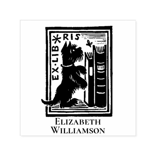 Ex Libris Hond Boekplaat Boek Retour Zelfinktende Stempel (Design)