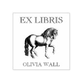  Ex Libris Horse Hippophile Equestrian Boek Rubberstempel (Afrduk)