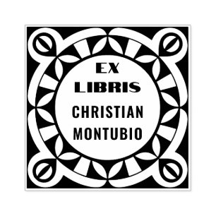 Ex Libris Houten Kunst Stempel - Geometrisch Motie