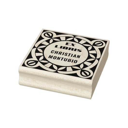 Ex Libris Houten Stempel - Geometrisch Motief (Stempel)