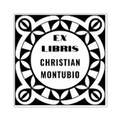 Ex Libris Houten Stempel - Geometrisch Motief (Afrduk)