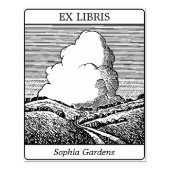 Ex Libris - Imaginair landschap met Cloud v2 Rubberstempel (Afrduk)