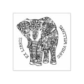 Ex Libris, Indiaas olifantenboek Rubberstempel (Afrduk)