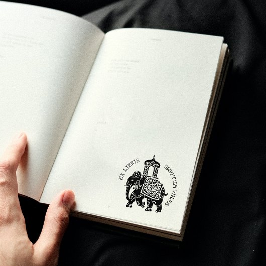 Ex Libris, Indiaas olifantenboek Rubberstempel