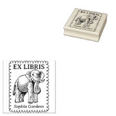 Ex Libris - Indische Olifant - Geschulpte Rand Rubberstempel (Gestempeld)