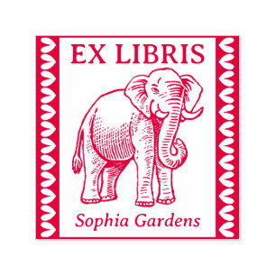 Ex Libris - Indische olifant - Grenzen Zelfinktende Stempel