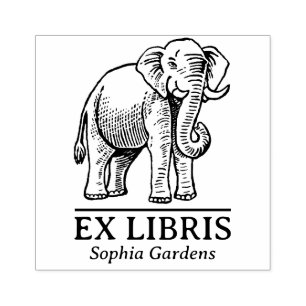 Ex Libris - Indische Olifant Rubberstempel