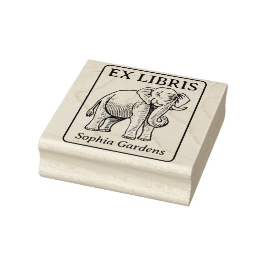 Ex Libris - Indische olifant Rubberstempel (Stempel)