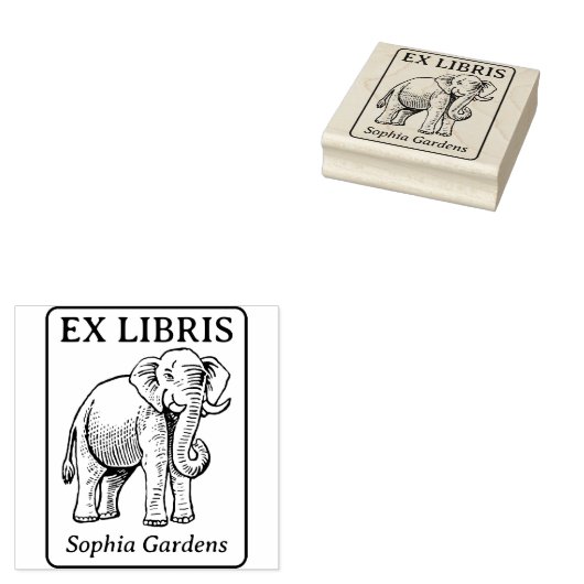 Ex Libris - Indische olifant Rubberstempel (Gestempeld)