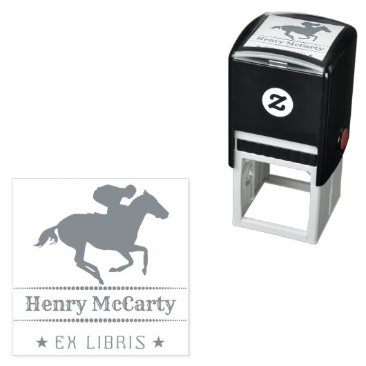 Ex Libris | Jockey Horse Zelfinktende Stempel (In situ)