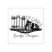 Ex Libris Kat Boekenplank Rubberstempel (Afrduk)