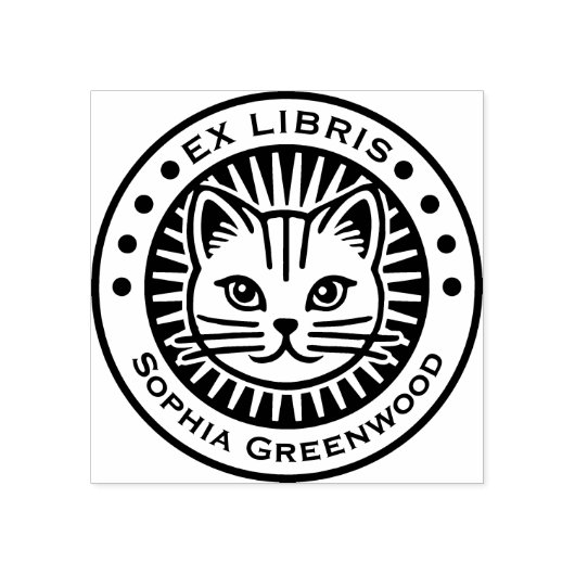 Ex Libris - Kat Rubberstempel (Afrduk)