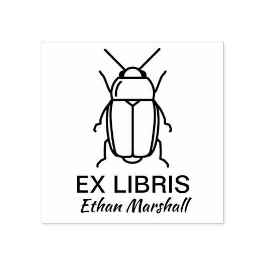 Ex libris - Kever/Bug Rubberstempel (Afrduk)