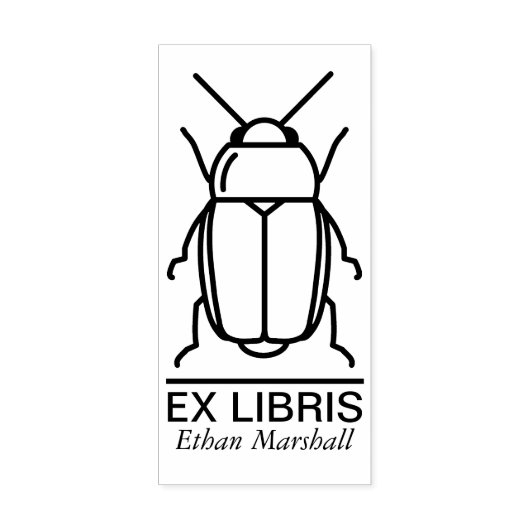 Ex Libris - Kever/Bug v1 Rubberstempel (Afrduk)