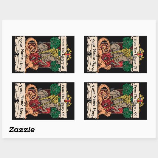  Ex Libris Knight & Dragon Label Sjabloon (Vel)