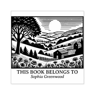 Ex Libris - Landelijk landschap 02 Rubberstempel