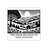 Ex Libris - Landelijk landschap 02 Rubberstempel (Afrduk)