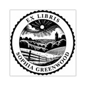 Ex Libris - Landelijk landschap 03 Rubberstempel (Afrduk)