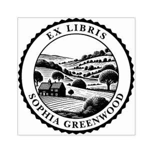 Ex Libris - Landelijk landschap 07 Rubberstempel