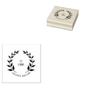  ex libris laurier krans aangepaste boek rubberstempel (Gestempeld)