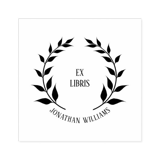 ex libris laurier krans aangepaste boek rubberstempel (Afrduk)