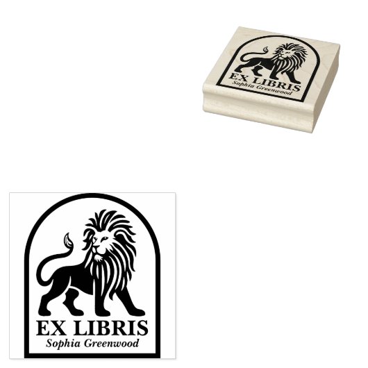 Ex Libris - Leeuw Rubberstempel (Gestempeld)