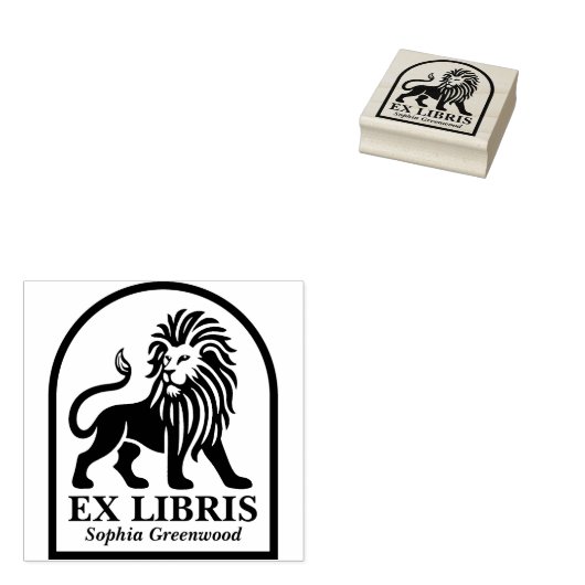 Ex Libris - Leeuw Rubberstempel (Gestempeld)