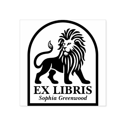 Ex Libris - Leeuw Rubberstempel (Afrduk)