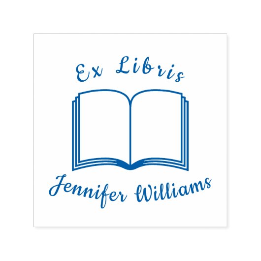 Ex Libris Library Custom Teacher Name en Book Zelfinktende Stempel (Design)