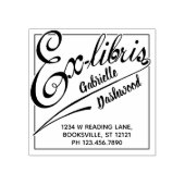 Ex Libris Library of Bookplate Bold Typography Rubberstempel (Afrduk)