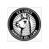 Ex Libris - Llama Kampioen Rubberstempel (Afrduk)